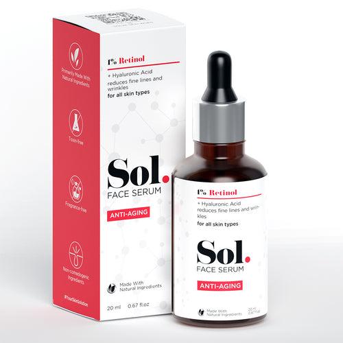 Sol. 1% Retinol Anti-Aging Face Serum | Hyaluronic Acid Base