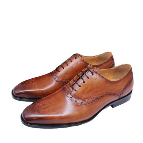 Japanese Classic Men's Business Casual Leather Shoes Genuine Leather Formal Leather Shoes Men's British Oxford Shoes Brogue Men's Shoes