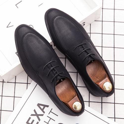 24 spring British men's business casual shoes men Korean version of pointed trend youth tie formal men's shoes