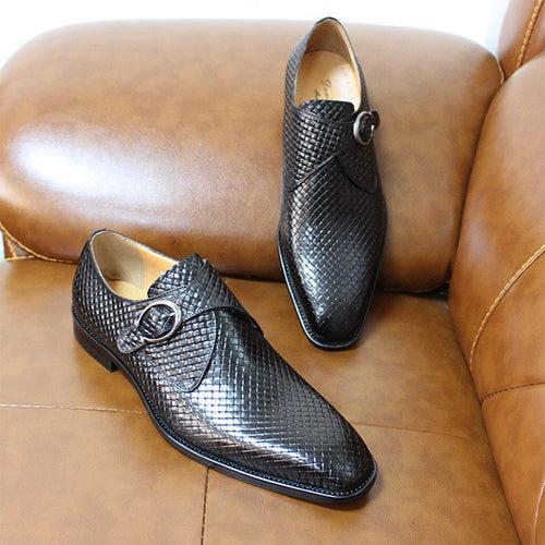 Men's Casual Shoes Authentic Leather Loafers Woven Leather Shoes Mixed Color 2021 Cross-Border High-End Business Leather Shoes Men