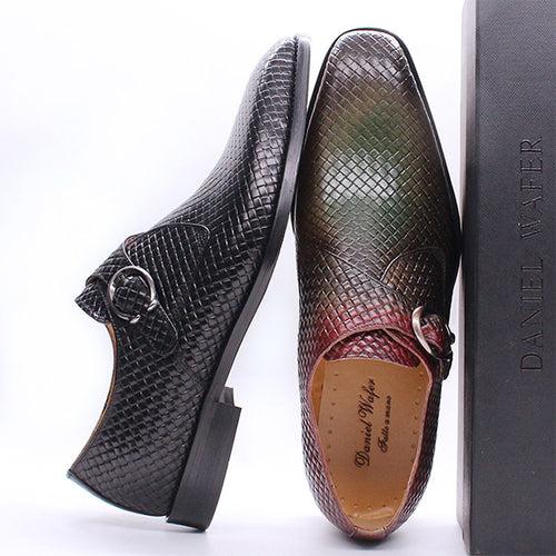 Men's Casual Shoes Authentic Leather Loafers Woven Leather Shoes Mixed Color 2021 Cross-Border High-End Business Leather Shoes Men