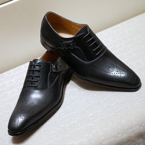 Leather Shoes Men's Genuine Leather Cross-Border Hot Selling British Business Oxford Shoes Brogue Cowhide Handmade Formal Wear High-End Men's Shoes