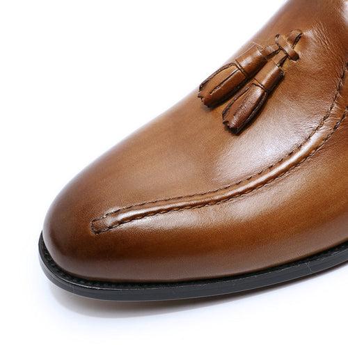 Genuine Leather Tassel Loafers Men's Slip-on British Retro Fashion Men's Shoes Business Casual Leather Shoes Men's Cross-Border