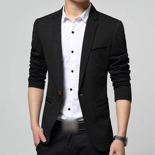 Men's Casual Slim One Button Solid Blazer Suit Jacket Notched Lapel Lightweight Sport Coat Business Wedding Blazers (Khaki , Large