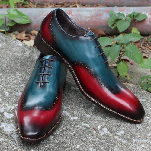 Luxury Brogue Handmade Leather Shoes Men's Hollow-out Spliced Wing Tip Oxford Shoes Business Formal Wear Shoes Guangzhou Shoes