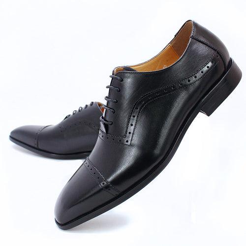 Leather Shoes Men's Business Casual Genuine Leather Shoes Foreign Trade Cross-Border Three-Joint Handmade Oxford Shoes Carving Brogue Men's Shoes