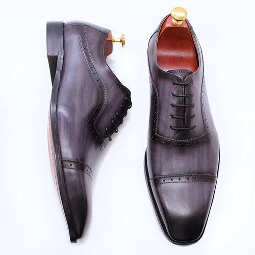 Leather Shoes Men's Business Casual Genuine Leather Shoes Foreign Trade Cross-Border Three-Joint Handmade Oxford Shoes Carving Brogue Men's Shoes