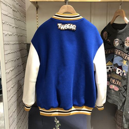 American trendy patchwork baseball uniforms for spring and autumn couples ins trendy brand hip-hop jackets loose casual jackets for men and women