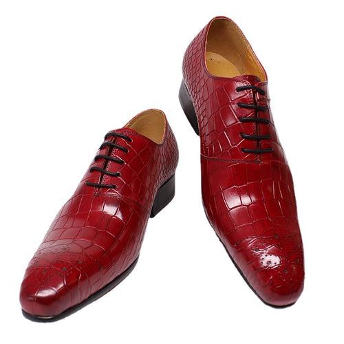 Men's Business Formal Oxford Shoes Genuine Leather Stone Embossed Leather Shoes Men's Office Wedding Party Men's Shoes Hot Sale in Europe and America
