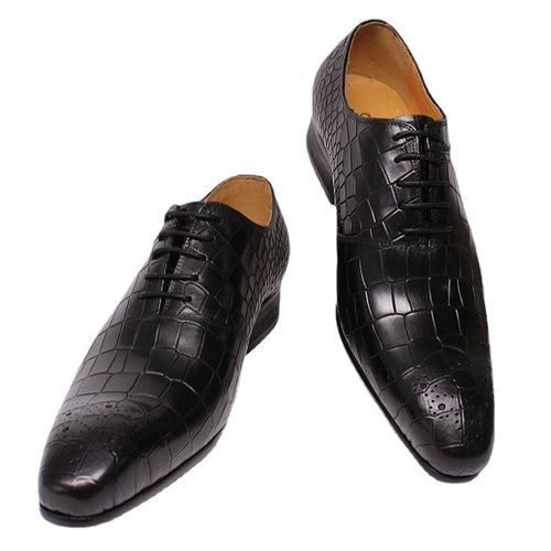 Men's Business Formal Oxford Shoes Genuine Leather Stone Embossed Leather Shoes Men's Office Wedding Party Men's Shoes Hot Sale in Europe and America