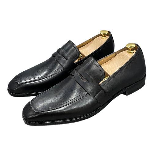 Classic Italian Style Loafers Cowhide Business Formal Wear Shoes Slip-on Leather Shoes Men's Genuine Leather Men Shoe