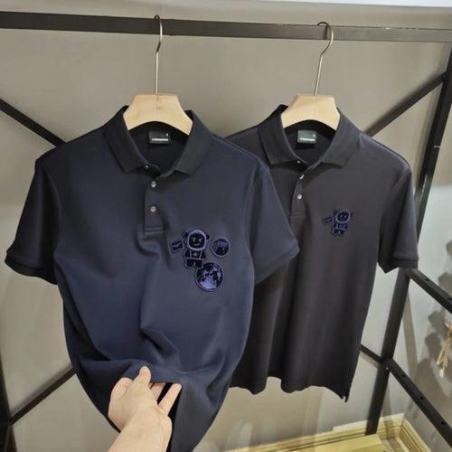 Polo shirt boys' short-sleeved T-shirt trendy student versatile half-sleeved summer lapel top trendy brand youth T-shirt