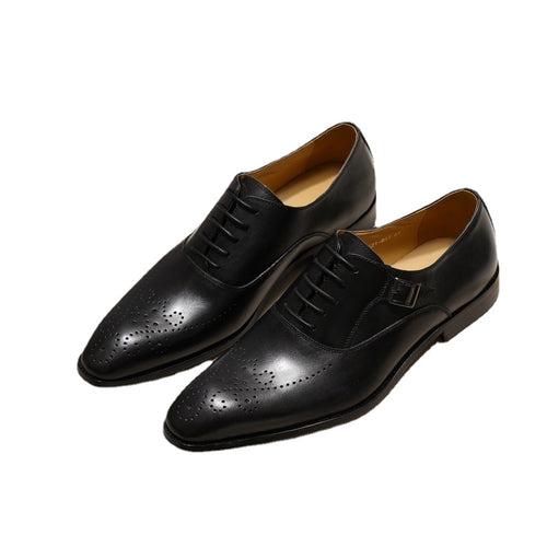 Leather Shoes Men's Genuine Leather Cross-Border Hot Selling British Business Oxford Shoes Brogue Cowhide Handmade Formal Wear High-End Men's Shoes