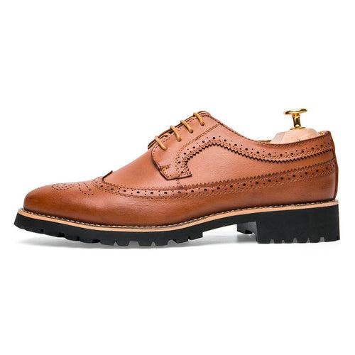 Foreign   Brogue Men's Shoes British Carved Brogue Carved Men's Shoes Thick Sole Retro Brogue Men's Shoes AliExpress