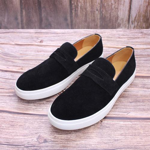 Shoes Men's Matte Leather Loafers Men's Black Flat Shoes Slip-on Comfortable Breathable All-Match Men's Shoes Wholesale