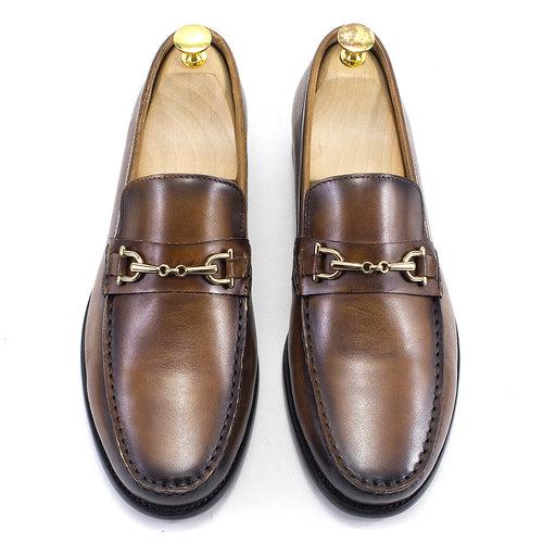 2023 Loafers Men's Leather Handmade Leather Shoes Classic Horse Shackle Brown Black Slip-on Lofter Men's Shoes