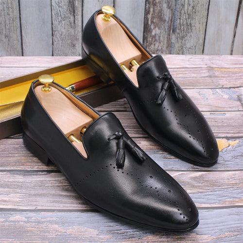 Large Size 2021 Cross-Border E-Commerce Hot Selling Product Genuine Leather Men's Casual Shoes Tassel Loafers Fashion Men's Shoes Cowhide