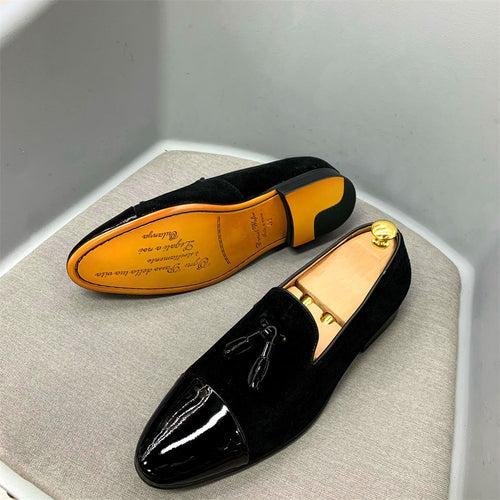 Men's Casual Leather Shoes Classic Leather One Pedal Matte Leather Patent Leather Tassel Loafers Wedding Dinner Party Shoes