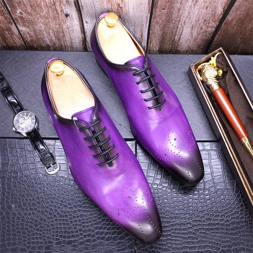 Leather Shoes Men's Hand-Rub Color Genuine Leather Men's Shoes Pointed Toe Business Men's Leather Shoes Cross-Border Supply Men's Shoe