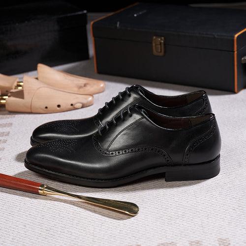 Leather Shoes Men's Business High-End Classic Oxford Shoes First Layer Cowhide Breathable Formal Suit Office Wedding Gentleman Men's Shoes