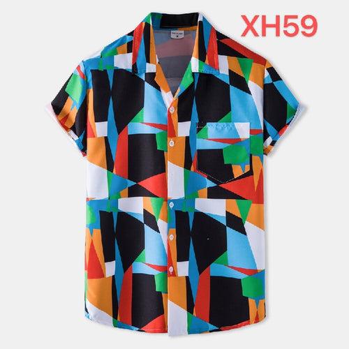 Hawaii series beach style high quality suit collar short-sleeved floral shirt for men and teenagers drop shipping