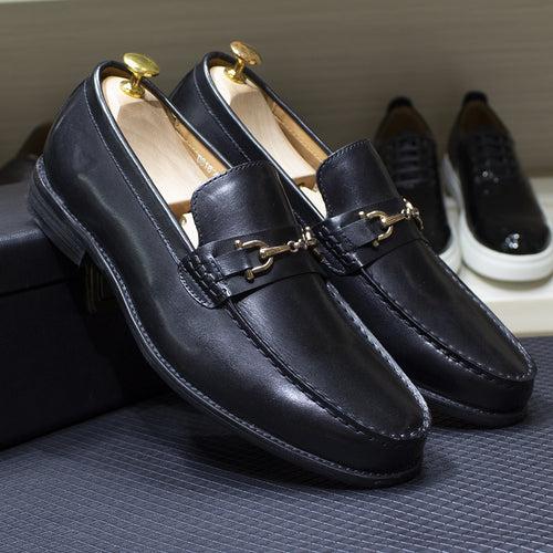 2023 Loafers Men's Leather Handmade Leather Shoes Classic Horse Shackle Brown Black Slip-on Lofter Men's Shoes