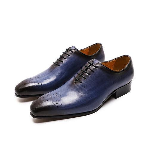 Leather Shoes Men's Hand-Rub Color Genuine Leather Men's Shoes Pointed Toe Business Men's Leather Shoes Cross-Border Supply Men's Shoe