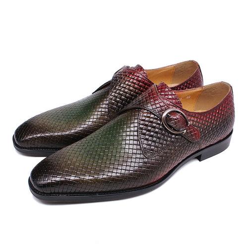 Men's Casual Shoes Authentic Leather Loafers Woven Leather Shoes Mixed Color 2021 Cross-Border High-End Business Leather Shoes Men