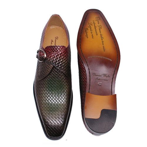 Men's Casual Shoes Authentic Leather Loafers Woven Leather Shoes Mixed Color 2021 Cross-Border High-End Business Leather Shoes Men