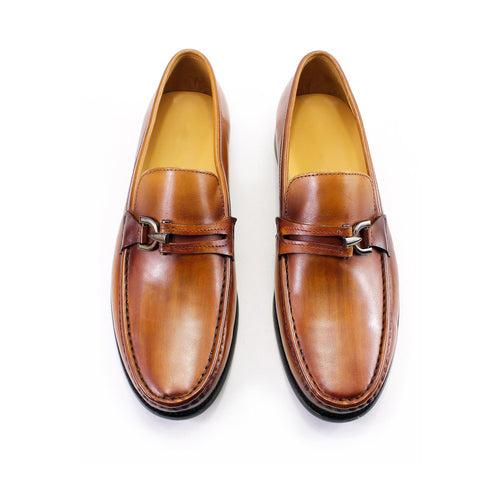 Loafers Men's Leather round Head Slip-on Rubber Wear-Resistant Outsole Leather Shoes Men's Business Casual Men's Shoes Cross-Border