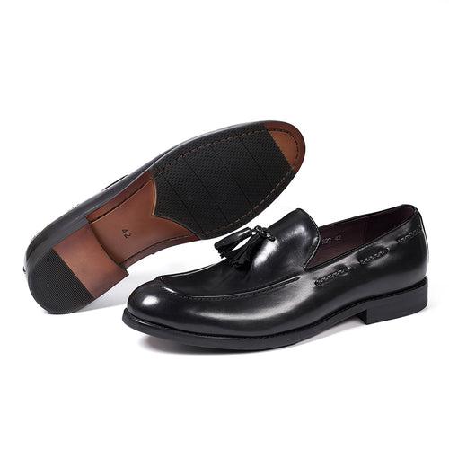 New Tassel Loafers Men's Genuine Leather Pointed Slip-on Men's Shoes Business Casual Leather Shoes Men's Dress Shoes