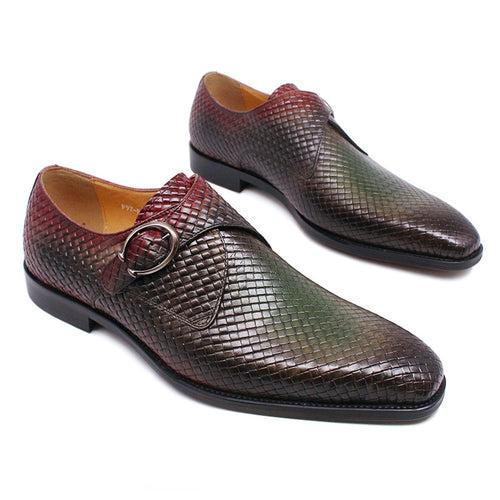 Men's Casual Shoes Authentic Leather Loafers Woven Leather Shoes Mixed Color 2021 Cross-Border High-End Business Leather Shoes Men