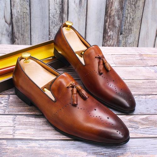 Large Size 2021 Cross-Border E-Commerce Hot Selling Product Genuine Leather Men's Casual Shoes Tassel Loafers Fashion Men's Shoes Cowhide