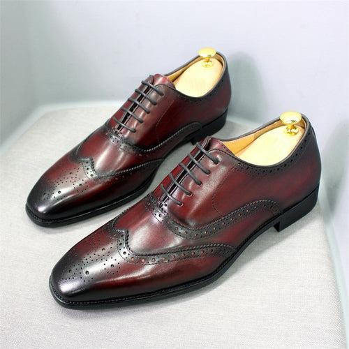 British Style Brogue Leather Men's Shoes Handmade Men's Oxford Shoes Business Casual Leather Shoes Men's TikTok Popular