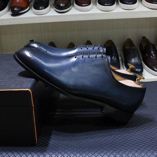 Men's Leather Shoes Men's Genuine Leather Business Formal Wear British Style Brogue Wholesale High-End Handmade Leisure Cowhide Men's Shoes