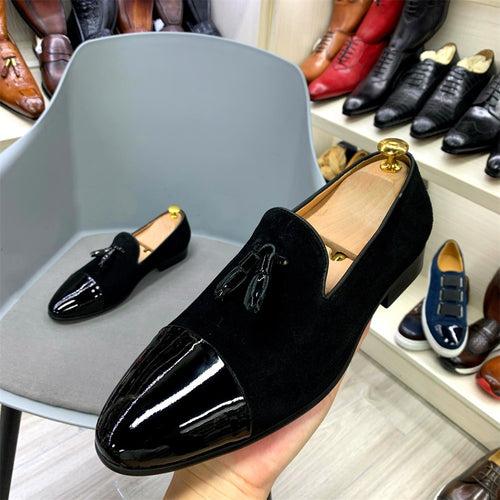Men's Casual Leather Shoes Classic Leather One Pedal Matte Leather Patent Leather Tassel Loafers Wedding Dinner Party Shoes