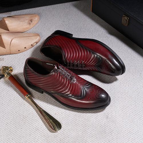 Men's Business Casual Leather Shoes Cowhide Embossed Oxford Shoes European Station High-End Men's Shoes Formal Wedding Banquet Shoes