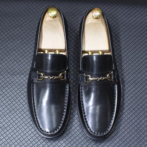 2023 Loafers Men's Leather Handmade Leather Shoes Classic Horse Shackle Brown Black Slip-on Lofter Men's Shoes