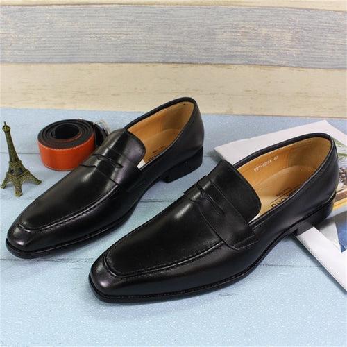 Classic European and American Fashion Men's Loafer Penny Shoes Men's Shoes Top Layer Cowhide Slip-on Casual Leather Shoes Men's Cross-Border