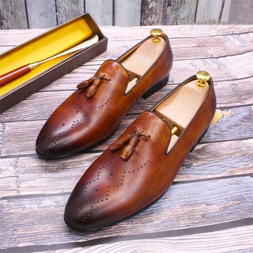 Large Size 2021 Cross-Border E-Commerce Hot Selling Product Genuine Leather Men's Casual Shoes Tassel Loafers Fashion Men's Shoes Cowhide