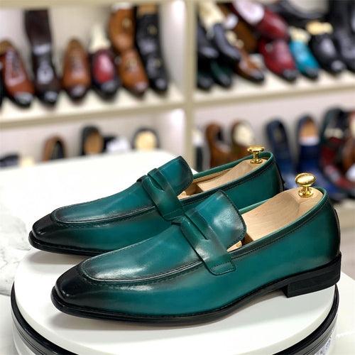 Classic European and American Fashion Men's Loafer Penny Shoes Men's Shoes Top Layer Cowhide Slip-on Casual Leather Shoes Men's Cross-Border