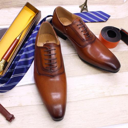 Men's Leather Shoes Wholesale Factory Direct Wholesale Cross-Border Supply Business Formal Men's Shoes Pointed plus Size Oxford Shoes