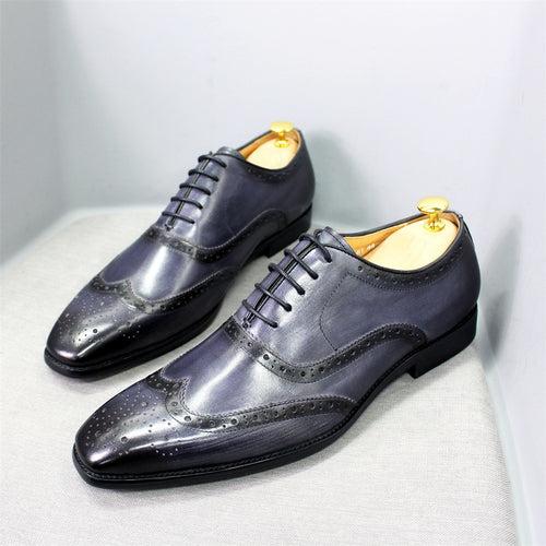 British Style Brogue Leather Men's Shoes Handmade Men's Oxford Shoes Business Casual Leather Shoes Men's TikTok Popular
