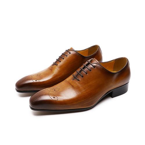 Leather Shoes Men's Hand-Rub Color Genuine Leather Men's Shoes Pointed Toe Business Men's Leather Shoes Cross-Border Supply Men's Shoe