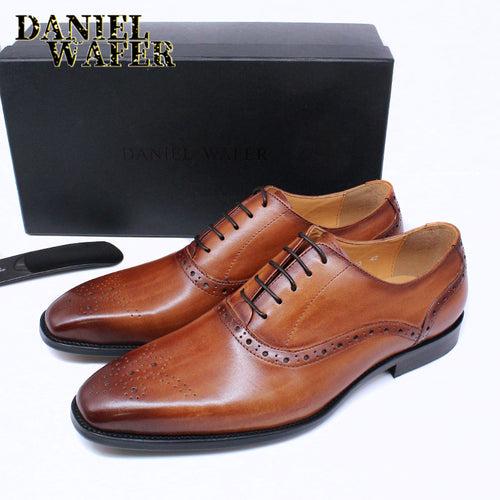 Japanese Classic Men's Business Casual Leather Shoes Genuine Leather Formal Leather Shoes Men's British Oxford Shoes Brogue Men's Shoes