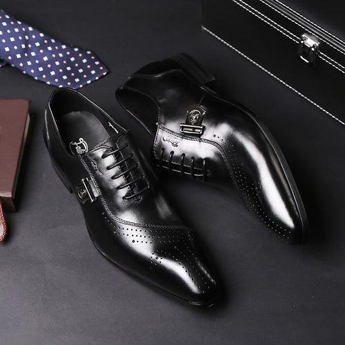 New Italian Genuine Leather Business Formal Wear Leather Shoes Men's Fashion Men's Cowhide Oxford Shoes Cross-Border Handmade Custom