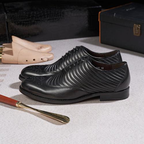 Men's Business Casual Leather Shoes Cowhide Embossed Oxford Shoes European Station High-End Men's Shoes Formal Wedding Banquet Shoes