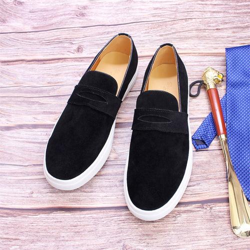 Shoes Men's Matte Leather Loafers Men's Black Flat Shoes Slip-on Comfortable Breathable All-Match Men's Shoes Wholesale