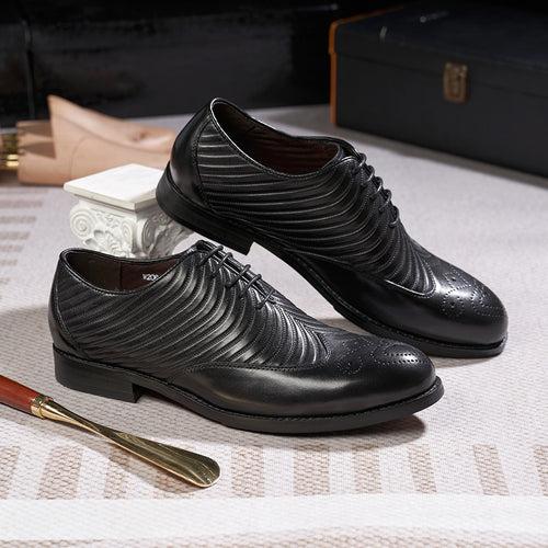 Men's Business Casual Leather Shoes Cowhide Embossed Oxford Shoes European Station High-End Men's Shoes Formal Wedding Banquet Shoes