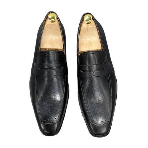 Classic Italian Style Loafers Cowhide Business Formal Wear Shoes Slip-on Leather Shoes Men's Genuine Leather Men Shoe